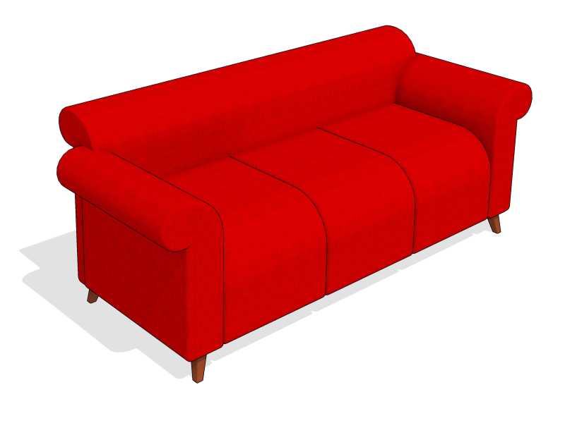 Sofa 3 Lugares Multicor Parametrico Verm
