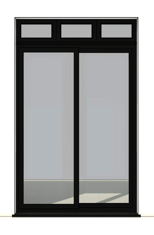 Porta PVC 2 Folhas Correr 3 Fixo